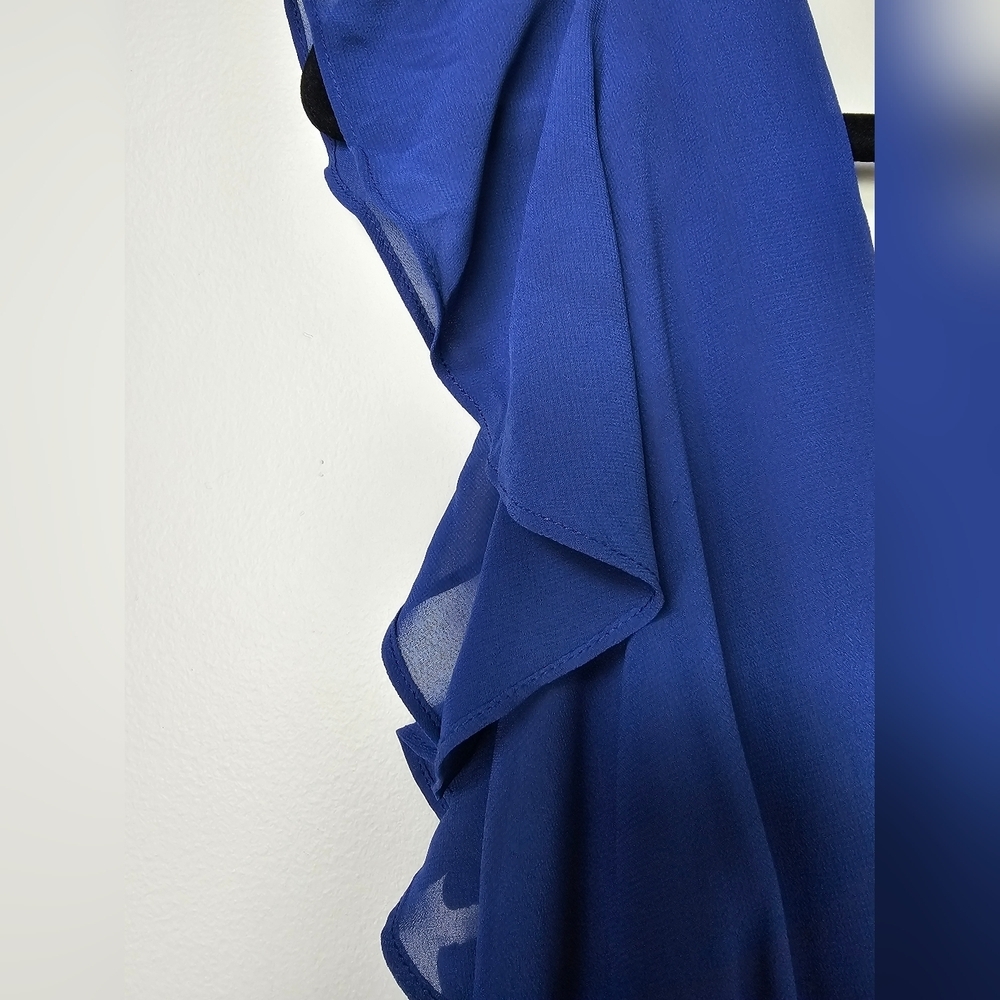 Lulus Ravishing Charm Dark Blue Ruffled Wrap High-Low Maxi Dress - Picture 9 of 14